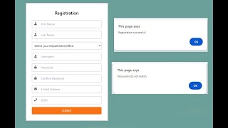 Registration Form with HTML  Tailwind CSS and JavaScript Validation [upl. by Fermin]