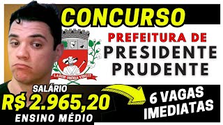 CONCURSO PREFEITURA DE PRESIDENTE PRUDENTE 2024 [upl. by Ashlen]