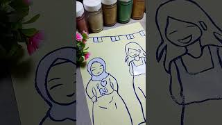 Mewarnai gambar dengan pasir warna sambil bercerita art drawing shorts [upl. by Eytteb42]