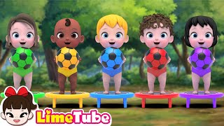 Five Little Monkeys Jumping On The Bed  Nursery Rhymes amp Kids Songs  Kindergarten  LimeAndToys [upl. by Barraza]