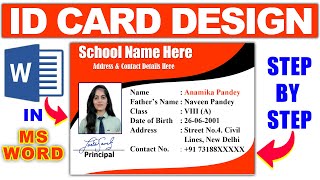 Id card kaise banaye  how to make id card in ms word  student id card in ms word  id card design [upl. by Edbert]