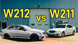 W212 E63 AMG or W211 E63 AMG comparison and review POV drive [upl. by Annaihs999]