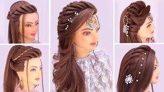 5 wedding hairstyles kashees l open hairstyle for wedding l front variation l Hair style girl [upl. by Assirem]