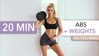 20 MIN ABS  WEIGHTS I 360° Solution everything you need for a 6pack  Lower Upper  Side Abs [upl. by Atims]