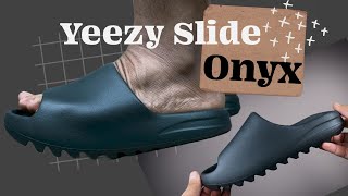 Adidas Yeezy Slide Onyx  Review Completo ptbr [upl. by Horvitz]