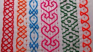 Hand Embroidery Bangladeshi Traditional nakshi kantha border part  2border stitch [upl. by Laval21]