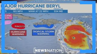 Hurricane Beryl barrels toward Jamaica as Category 5 storm  Morning in America [upl. by Akemat505]