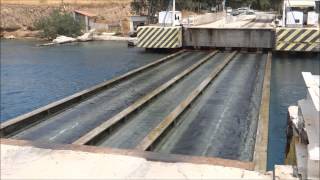 OurTour marvel at the submersible bridge on the Corinth canal Greece [upl. by Arimahs]