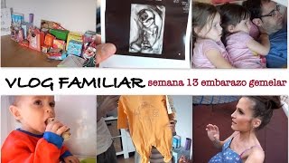 Vlog familiar  SEMANA 13 EMBARAZO GEMELAR  Ecografia mellizas  Abrimos regalos quedada [upl. by Eldwun]