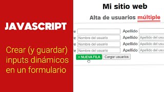 Cómo crear CAMPOS de formulario DINAMICOS con Javascript  Guardado en la base de datos [upl. by Fabien476]