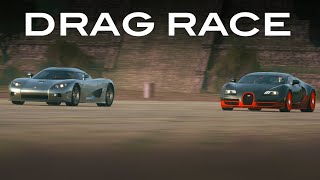 Koenigsegg CCXR VS Bugatti Veyron Drag Races [upl. by Anasiul]