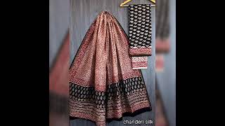 Chanderi cotton silk block printed dress material 1699ship WhatsApp9160538899 [upl. by Ylatfen647]