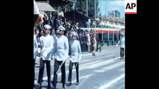 SYND 161071PRESIDENT PHILIBERT TSIRANANA PRESIDENT OF MALAGASY ATTENDS ANNIVERSARY PARADE [upl. by Merrilee]