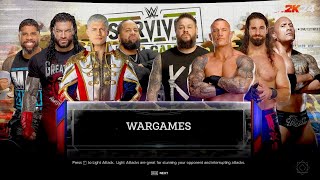 Roman Reigns Cody Rhodes amp Bloodline Vs The Rock Randy Orton kevin Ownes Seth Rollins WarGames Match [upl. by Odraode]