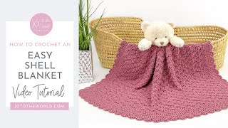 Easiest Crochet Baby Blanket Ever The Perfect Crochet Shell Blanket Pattern  Simple amp Stunning [upl. by Oidualc]