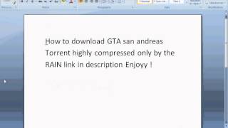 How to download GTA san andreas torrent highly compressed Only by the Rain [upl. by Anigger]