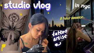 Day in the life of a FEMALE TATTOO ARTIST in NYC [upl. by Best]