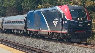 Amtrak 353 going northbound passing through Lorton VRE [upl. by Erot]