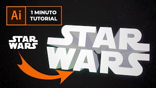 Cómo hacer un logo en 3D en Illustrator  Tutorial en 1 minuto [upl. by Maiocco]