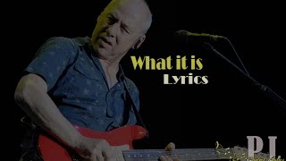 Mark knopfler  What It Is Lyrics  HQ [upl. by Carolynne724]