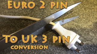 How to convert a European plug to a UK plug  two pin plug to three pin plug [upl. by Nwatna]