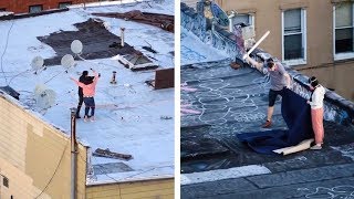 Guy Captures New Yorkers On Rooftops In Quarantine [upl. by Curr]