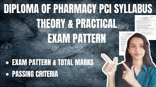 Diploma of Pharmacy Theory and Practical Syllabus and Exam Pattern Passing Marks DPharm Subjects [upl. by Nissy744]