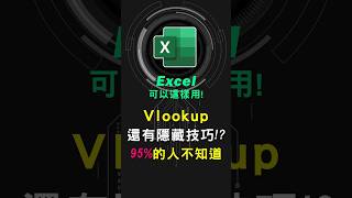 Excel vlookup 全網最易懂的教學，30秒就懂 excel技巧 excel教學 excel公式 exceltips exceltrick excel函數 tutorial [upl. by Nirel]