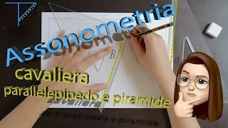 Assonometria cavaliera di parallelepipedo e piramide Axonometry of parallelepiped and pyramid [upl. by Timotheus]