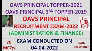 OAVS PRINCIPAL RECRUITMENT EXAM2022 [upl. by Ahsinut822]