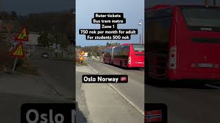 Price for RUTER tickets in Norway Oslo shortvideo norway [upl. by Adil]