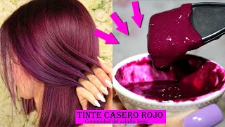 🙇‍♀TIÑE TU CABELLO DE COLOR ROJO BORGOÑA con un tinte casero natural y fácil de hacer❤ SIN QUIMICOS [upl. by Jeanelle223]