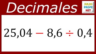 OPERACIONES COMBINADAS CON DECIMALES  Ejercicio 2 [upl. by Janessa32]