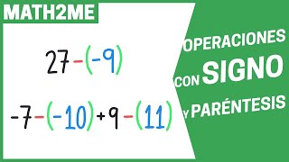 OPERACIONES de NÚMEROS con SIGNO y PARÉNTESIS desde CERO [upl. by Yleak418]