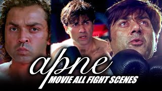 Apne Movie All Fight Scenes  Sunny Deol Bobby Deol Dharmendra  Bollywood Best Action Scene [upl. by Haem]