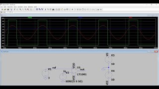 Comparator design and simulation Using OPAmp in LTspice  Comparator  OPAMP  LTspice [upl. by Berkie]