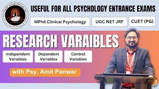 Research Variables  Independent Dependent Extraneous amp Intervening  Lecture by Psy Amit Panwar [upl. by Pelaga]