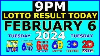 9pm Lotto Result Today February 6 2024 Tuesday [upl. by Suoirtemed]