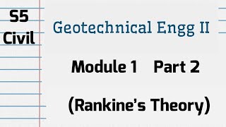 GEOTECHNICAL ENGINEERING  II  Module 1 P2 S5 Civil KTU 2019 Scheme Earth Pressure CET305 [upl. by Tut265]