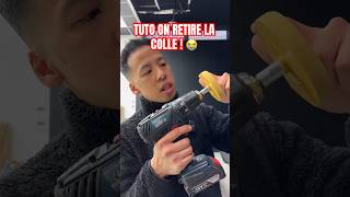 COMMENT RETIRER LA COLLE RÉCALCITRANTE  🤯 uj ujmotors reels youtubeshorts astuce fail [upl. by Anilok]