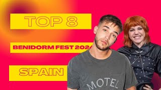 Benidorm Fest 2024 My TOP 8 FINAL Spain [upl. by Arihsat]