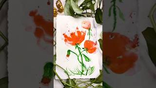 Abstract Watercolor Poppies art painting watercolor originalcontent youtubeshorts [upl. by Rossuck445]