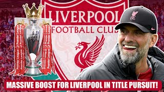 Liverpool Handed MASSIVE Boost In Pursuit Of The Premier League Title [upl. by Aynotan38]