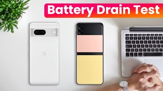 Google Pixel 7 Pro vs Samsung Galaxy Z Flip 4  Battery drain test comparison ⚡️ [upl. by Gerry]