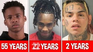 Rappers Official Prison Sentences REVEALED… YNW Melly 6ix9ine Tay K [upl. by Einnej]