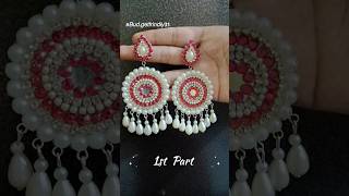 😱creat a pearls stones earring diy handmade trending shorts❣✨ [upl. by Solakcin]