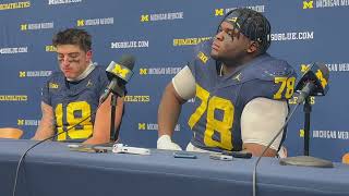 Michigan Football Colston Loveland Kenneth Grant discuss win over Michigan State [upl. by Annodahs952]