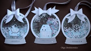 WHITE CHRISTMAS  DAY 21  Snowglobe Shaker Tags [upl. by Rebane]