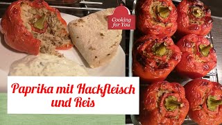 gefüllte Paprika mit Hackfleisch und Reis  Gefüllte Paprika  Shimla Mirch Recipe  Cooking For You [upl. by Lombardi]