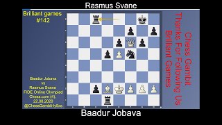 Baadur Jobava vs Rasmus Svane Brilliant games 142 [upl. by Sauder]